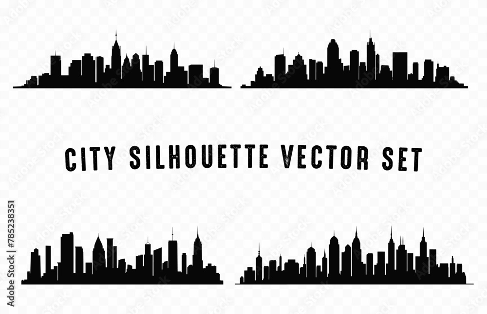 City buildings Skyline Silhouette vector bundle
