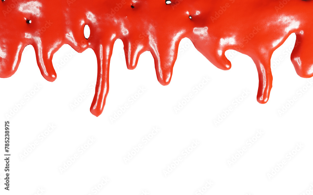 3d render of ketchup glaze or sauce strip in  top view for food or restaurant kitchen concept, in transparent background png.