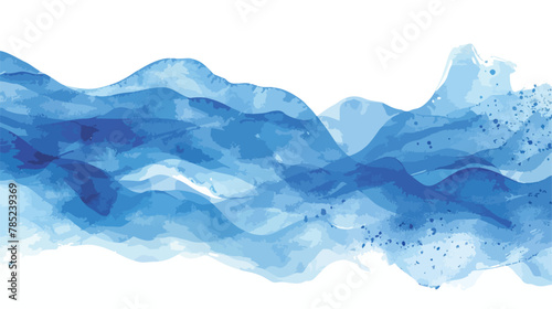 Watercolor abstract background blue tone Flat vector