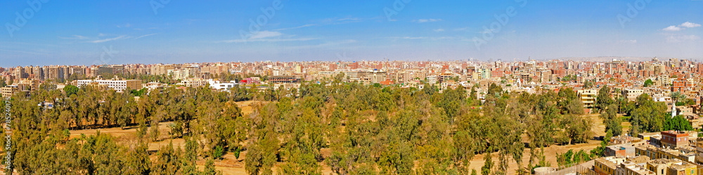 Panoramic View of Giza Town Egypt at Nice Winter Day