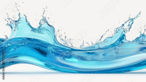 ocean wave. water texture. 3d render. isolated on white background. world ocean day background concept