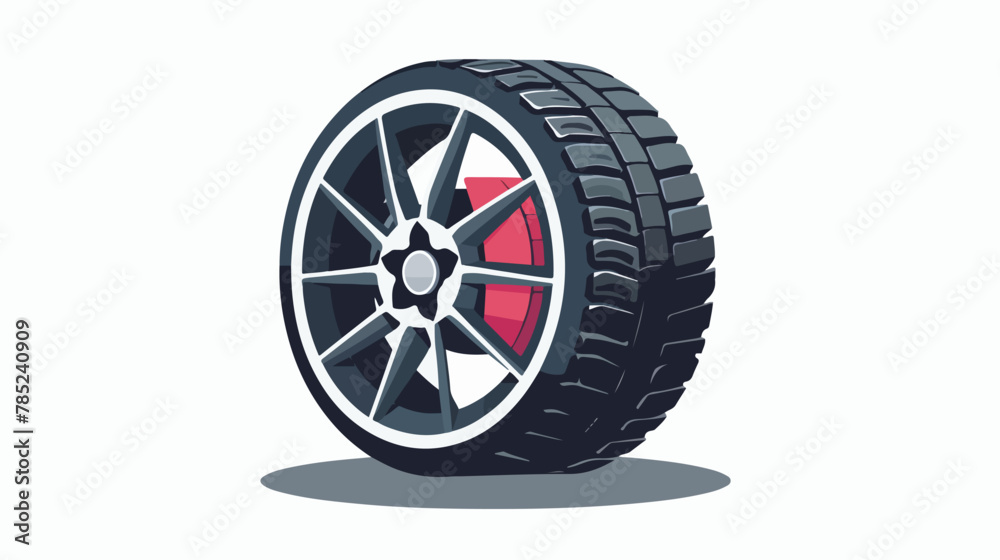 Wheel tyre and tire icon. Round shaped rubber 