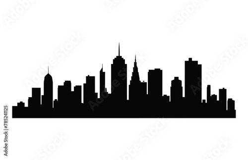 City Skyline Silhouette Vector isolated on a white background