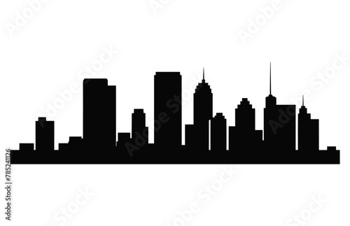 City building black Silhouette isolated on a white background