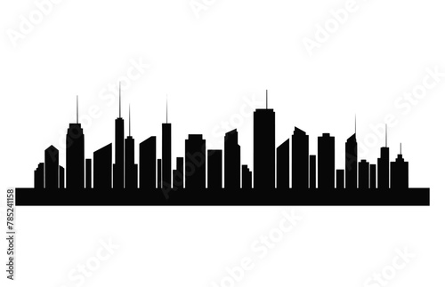 City building Silhouette Vector isolated on a white background