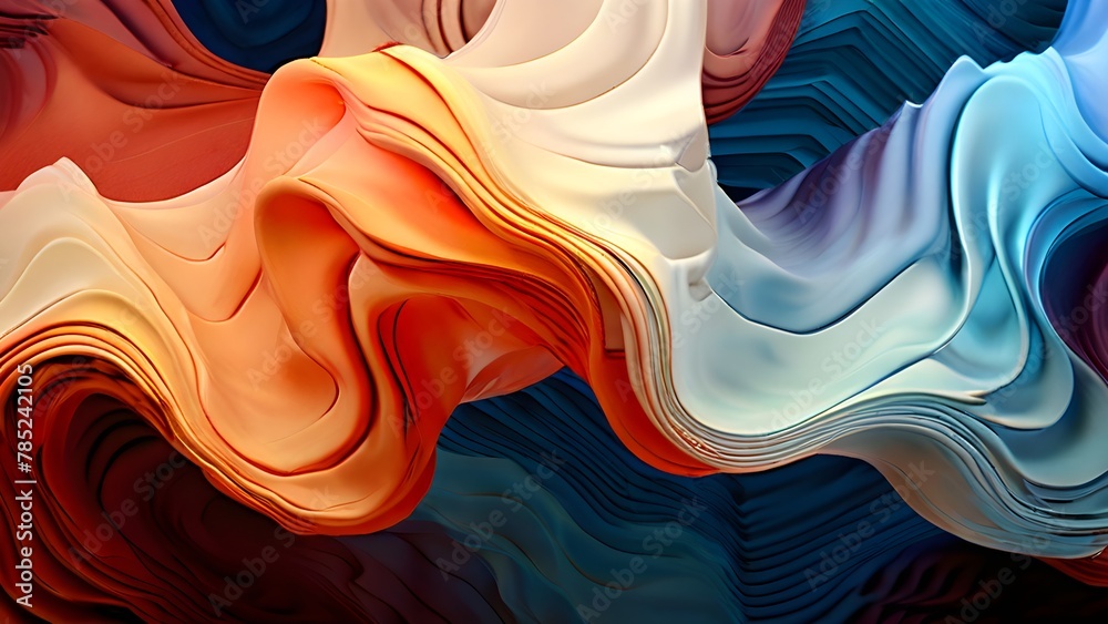 digital waves flowing over a classic painting