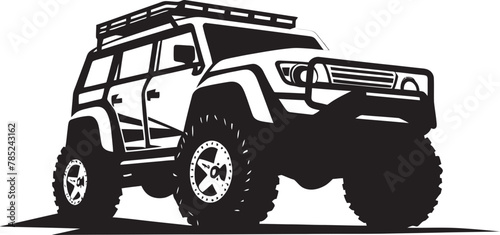 Vector Graphic 4x4 SUV on a Rocky Trail photo