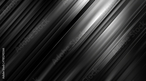 Modern Abstract Black Metal Background with Diagonal Lines