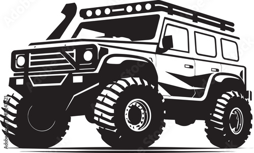 Off Road Adventure 4x4 SUV Vector Art