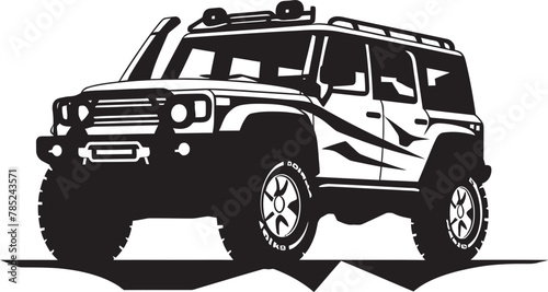 Vector Drawing 4x4 SUV in the Wild
