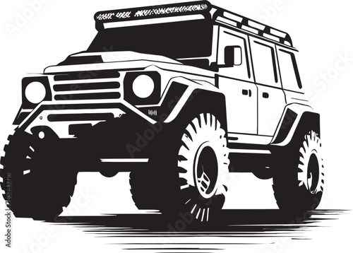 Off Road Adventure 4x4 SUV Vector Art
