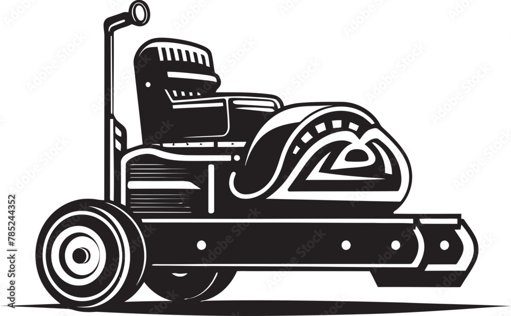 Vector Artistry in Asphalt Construction Roller Illustrations