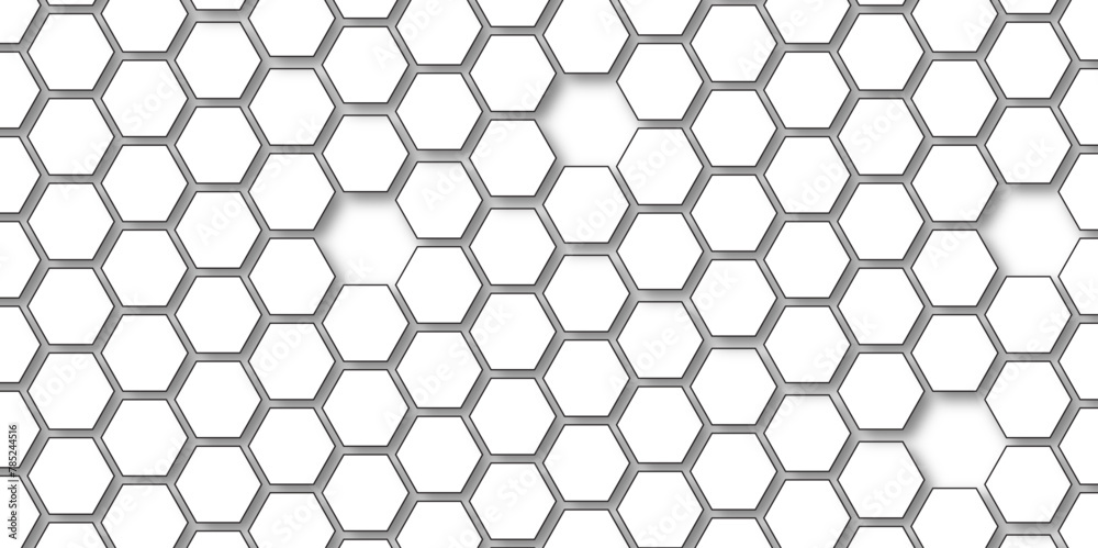 Modern simple white texture pattern of hexagons as a background. Abstract honeycomb background. Closeup of tile wall. Seamless geometric vector pattern, packing design. White hexagon 3D background . Modern simple white texture pattern of hexagons as a background. Abstract honeycomb background. Closeup of tile wall. Seamless geometric vector pattern, packing design. White hexagon 3D background .