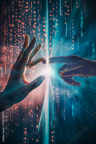 Two hands are touching each other in a digital image