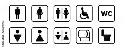 Toilet sign icon vector stock illustration