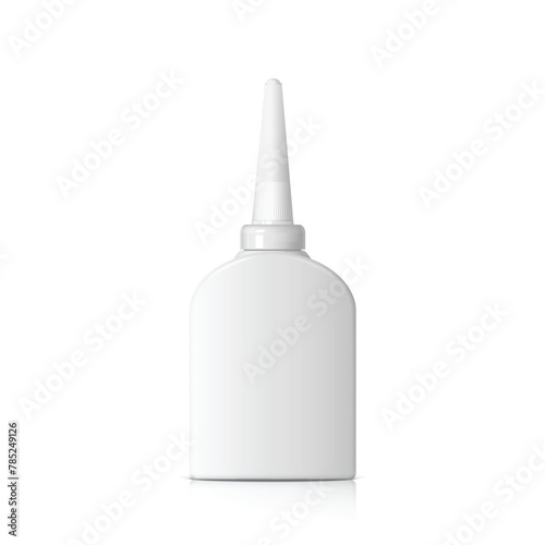 Cool Realistic white bottle . For cosmetics, ointments,, glue. Separate elements. vector illustration
