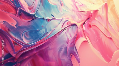 Explore the fusion of traditional oil painting with futuristic 3D rendering techniques from a low-angle view, capturing the essence of abstract art in a whole new light