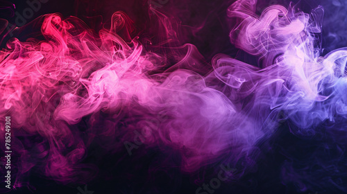 Abstract pink and purple smoke on black background