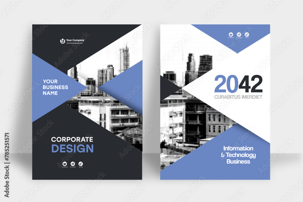 Fototapeta premium City Background Business Book Cover Design Template