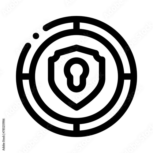 key hole line icon