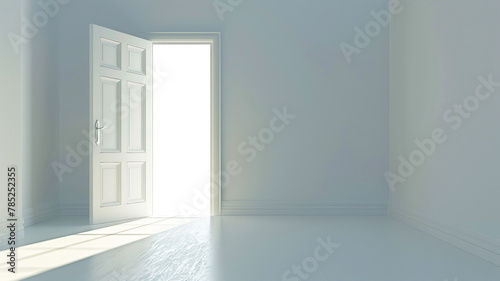 open door in a bright room