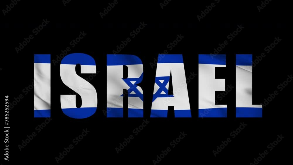 Israel flag text animation seamless loop. 4K Israel flag text animation seamless loop. 4K