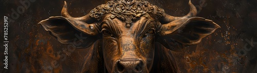 Bring the mystique of the Qing Dynasty to life with a rear view image of a fantasy cow inspired by Mother Nature using lostwax casting This unique blend of history and imagination will captivate your