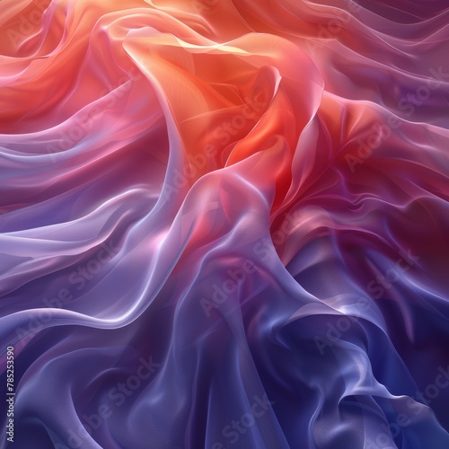 Red and Blue Wave Abstract Painting