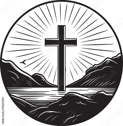 Heavenly Icons Christian Logo Vector Art