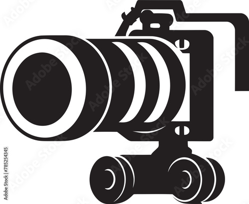 Cinematic Cinema Camera Vector Illustration with Intense Battle Scene