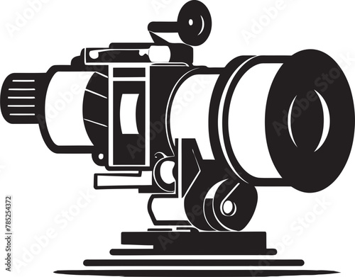 Cinematic Cinema Camera Vector Illustration with Dramatic City Background