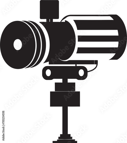 Cinematic Cinema Camera Vector Illustration with Epic Journey Scene