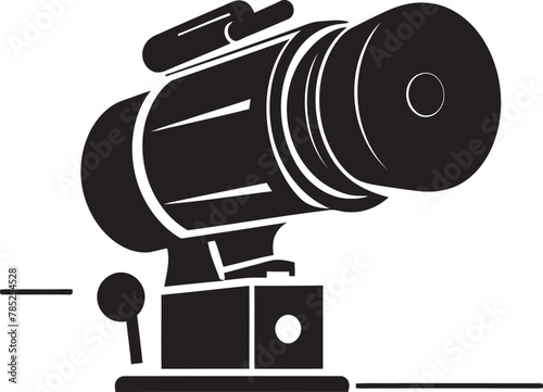 Cinematic Cinema Camera Vector Illustration with Dramatic City Scene