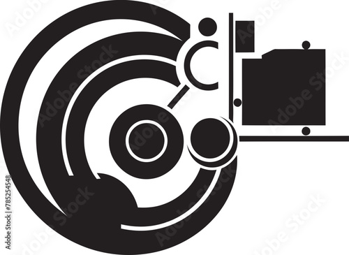 Cinematic Cinema Camera Vector Illustration with Epic Space Scene