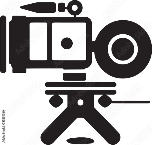 Cinematic Cinema Camera Vector Illustration with Epic Journey Scene