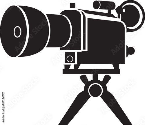 Cinematic Cinema Camera Vector Illustration with Dynamic Motion Blur