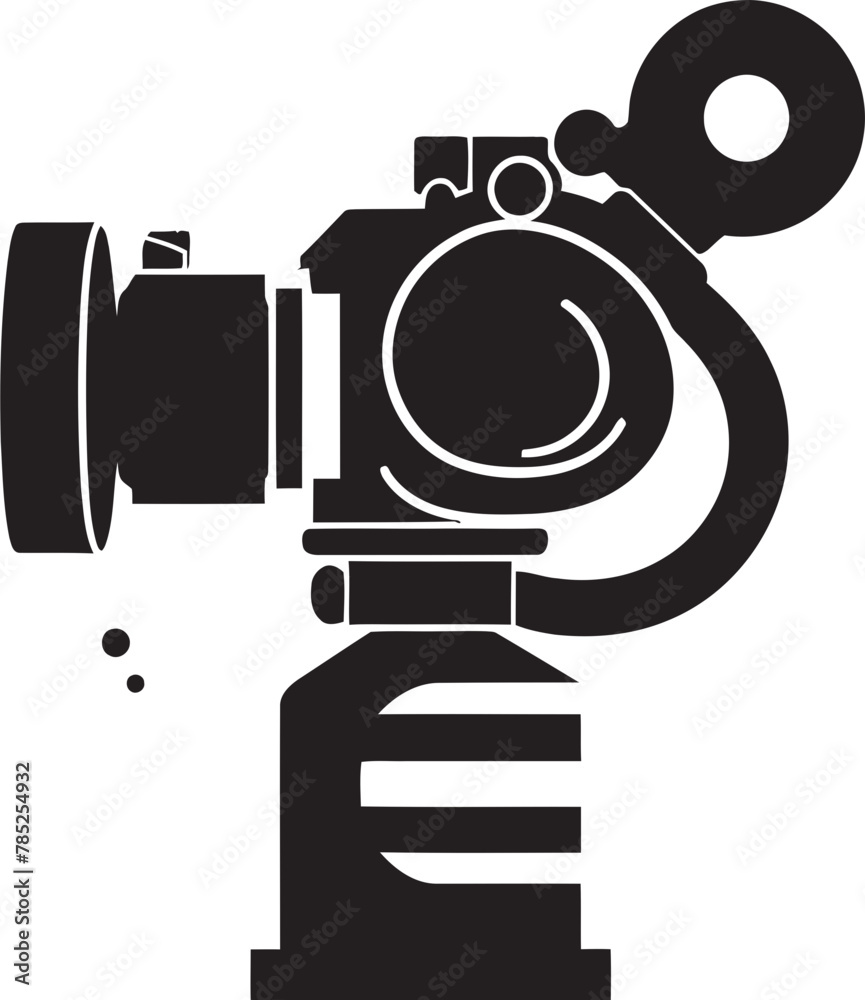 Fototapeta premium Dynamic Cinema Camera Vector Illustration with Lens Flare Effects