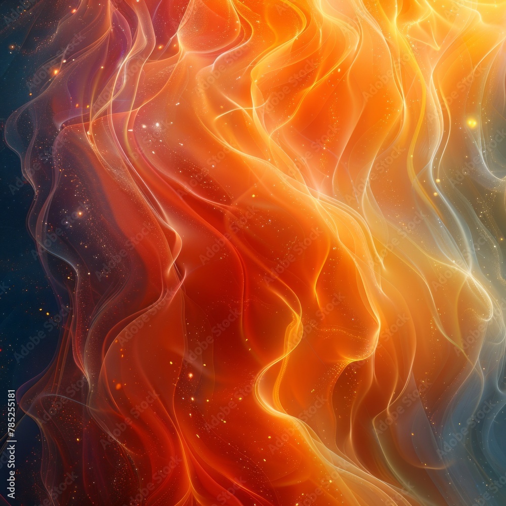 Fototapeta premium Fiery Flames Against Cool Blue Background