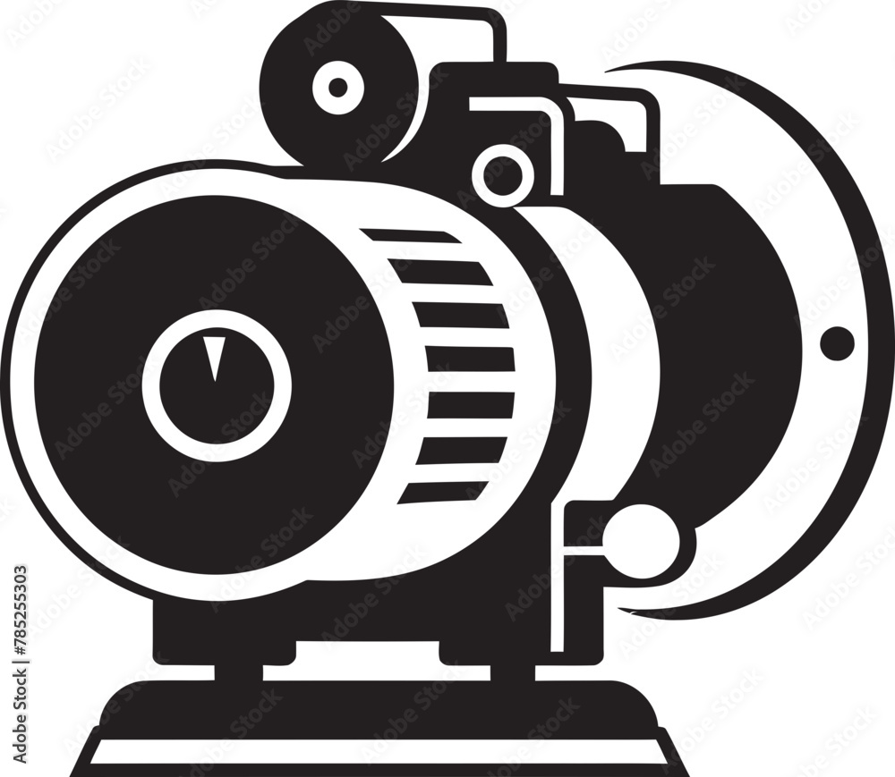 Fototapeta premium Cinematic Cinema Camera Vector Illustration with Dramatic Action Sequence