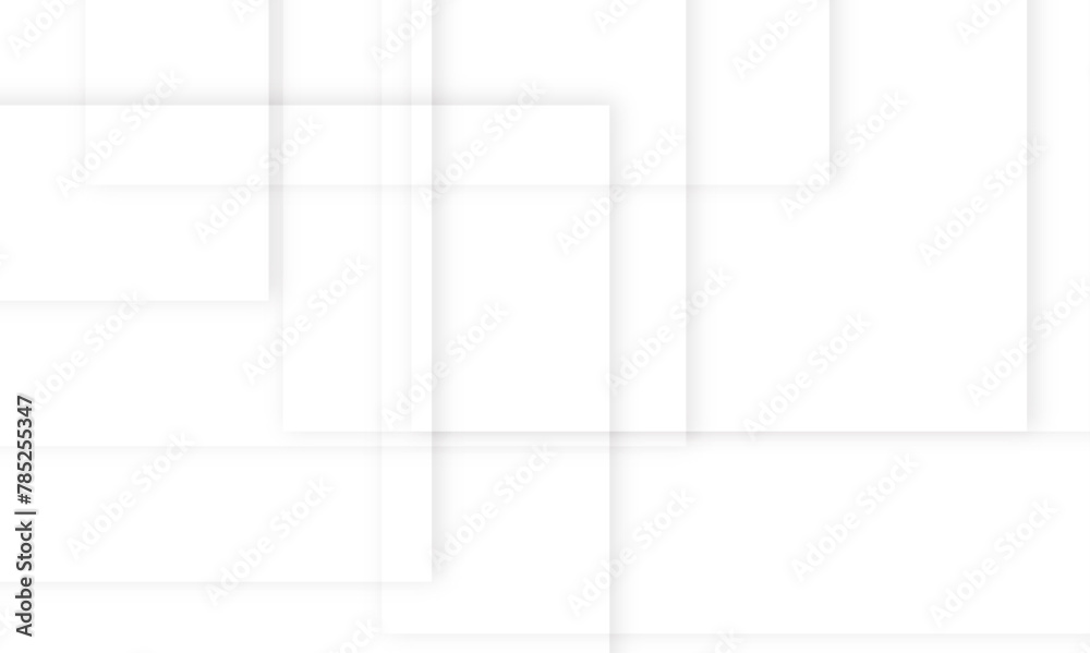 Fototapeta premium Gray and white geometric shape seamless tech technology abstract subtle background vector illustration. Digital futuristic technology concept cover, poster, banner. White grey background.