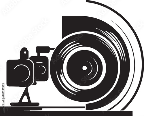 Cinematic Cinema Camera Vector Illustration with Epic Sci Fi Theme