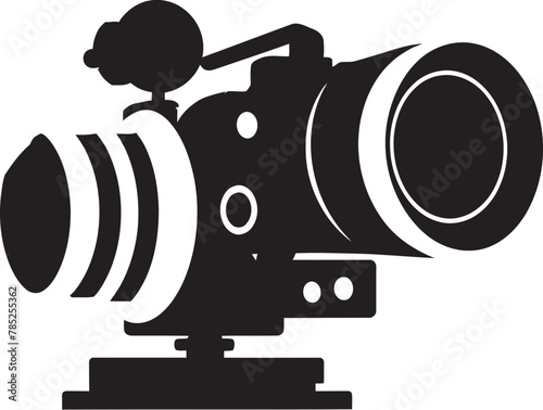 Artistic Cinema Camera Vector Illustration with Painterly Textures