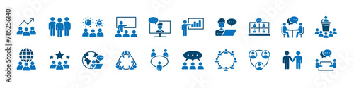 set of meeting icons, team, conderence,