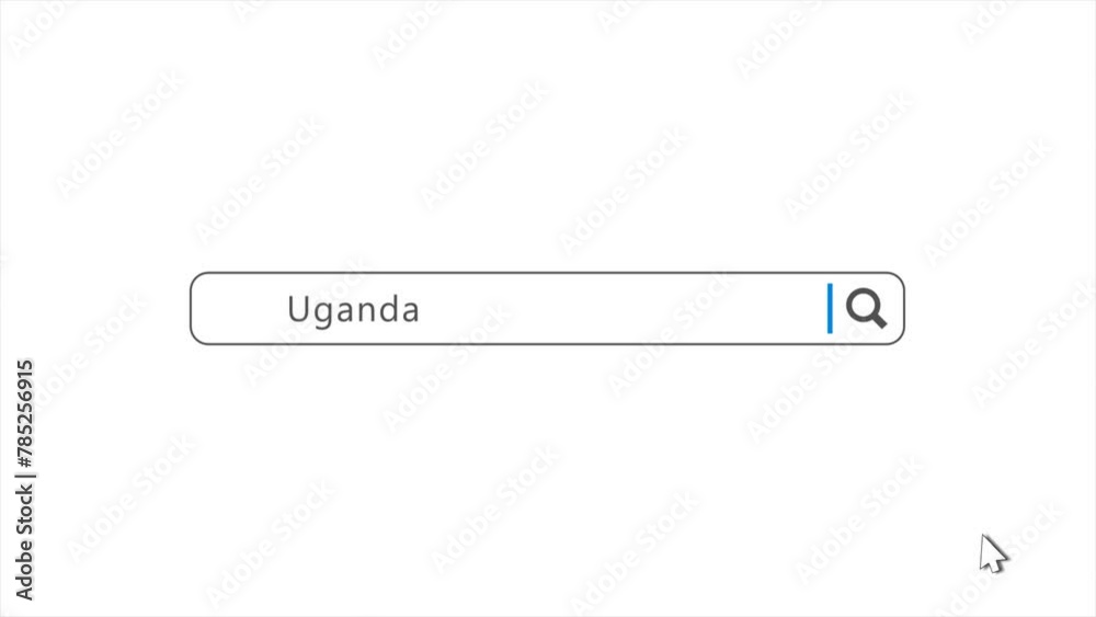 Uganda in Search Animation. Internet Browser Searching