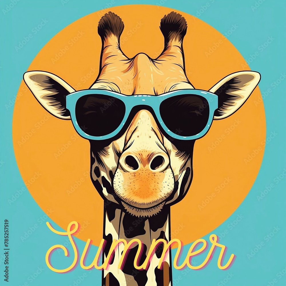 Summer_giraffe. Generated AI.
