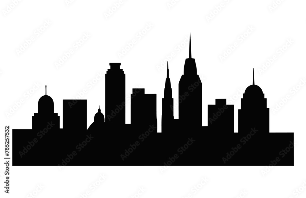Indianapolis City building Silhouette isolated on a white background