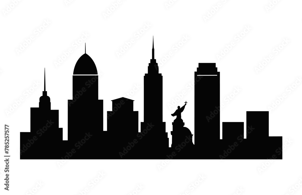 Indianapolis City Skyline Silhouette isolated on a white background