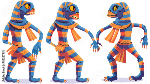 The mummy pharaoh isolated dancing salsa. Cartoon monster c