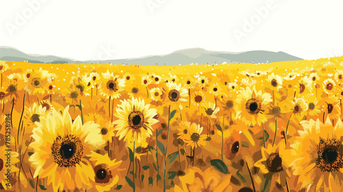 The vibrant yellow blooms of a sunflower field a sigh photo