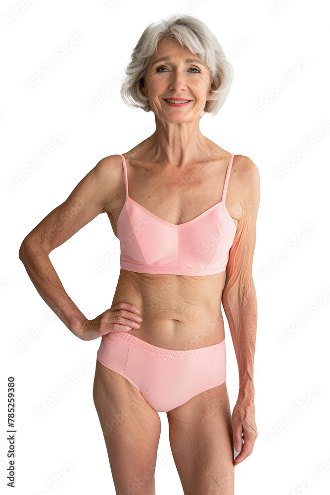 Joyful Senior Woman in Swimwear, Cut Out Joyful Senior Woman in Swimwear, Cut Out